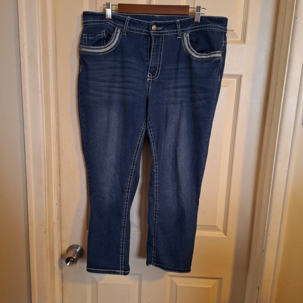 Faded glory 18W Embellished pockets jeans